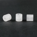 Three translucent white cylindrical natural stone beads for DIY jewelry making - White Crystal