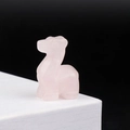 Hand-carved pink rose quartz animal figurine in a minimalist llama shape ornament - Rose Quartz