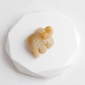 Hand-carved natural yellow agate crocodile figurine with realistic stone textures - Topaz