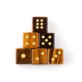 Set de 6 dados de piedra natural ojo de tigre con números dorados para juegos - Ojo de tigre