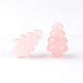 Árbol de Navidad de cristal de cuarzo rosa natural con elegantes capas pulidas - Cuarzo rosa