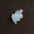 Hand-carved crocodile figurine made of translucent white opal stone animal sculpture - Synthetic Opal