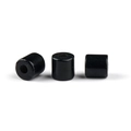 Set of three black cylindrical natural stone beads with large holes for DIY jewelry - Obsidian