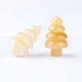 Miniatura árbol de Navidad tallado en piedra de topacio amarillo natural adorno - Topacio