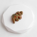 Hand-carved Unakite stone crocodile figurine with natural green and orange patterns - Unakite