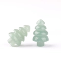 Figuritas en miniatura de árboles de Navidad en piedra natural verde tallada en jade - Aventurina Verde