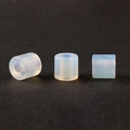 Cylindrical white semi-translucent opal stone beads with large holes for DIY crafts - Synthetic Opal