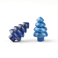 Set de árboles de Navidad de Lapislázuli con textura de piedra azul natural - Lapislázuli