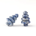 Figuras de árbol de Navidad en piedra natural sodalita azul y blanca pulida - Jaspe de Puntos Azules