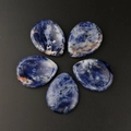 Polished teardrop-shaped sodalite natural stones with blue and white marbling - Blue Sodalite