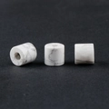 Three cylindrical white marble beads with grey veins and center holes for DIY jewelry - Howlite