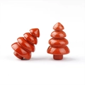 Figuras de árbol de Navidad de jaspe rojo talladas a mano con acabado pulido, set de 2 - Jaspe Rojo