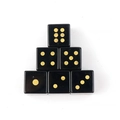 Classic set of six black resin D6 dice with polished finish and gold-coated pips - Obsidian