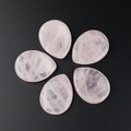 Polished drop-shaped natural rose quartz stones for facial massage and guasha therapy - Rose Quartz