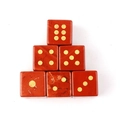 Red jasper stone dice set with gold dots, six handmade natural gemstone gaming cubes - Red Jasper