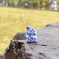 Miniature blue lapis lazuli stone rabbit figurine carved for natural home decor - Blue Spot Stone