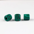 Polished cylindrical malachite stone beads with green stripes for DIY jewelry making - Synthetic Malachite