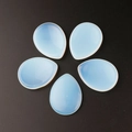 Five teardrop-shaped synthetic opal stones for massage with translucent blue finish - Opal