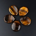 Polished teardrop tiger eye worry stones with golden brown stripes for massage - Tiger's Eye