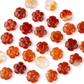 Plum blossom shaped red agate loose beads for DIY jewelry making with smooth floral petals - Red Agate