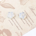 Translucent milky white opal-like plum blossom flower bead for DIY jewelry making - Synthetic Opal