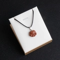 Brown goldstone cat paw pendant necklace with black cord and elegant gift box - Synthetic Goldstone