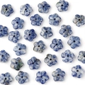 Blue and white sodalite flower beads for DIY jewelry making and necklace crafts - Blue Spot Jasper