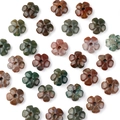 14mm flower-shaped natural stone beads in assorted colors for DIY jewelry making - India Agate