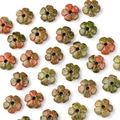 Unakite flower beads 14mm showing natural green and pink stone patterns for jewelry DIY - Unakite