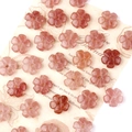 14mm strawberry quartz flower beads for DIY jewelry making with natural stone texture - Strawberry Quartz