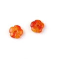 Orange flower gemstone beads with central hole for DIY necklace and bracelet jewelry - Colored Jade