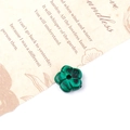 Malachite style flower bead for DIY jewelry with natural green and black stripe pattern - Malachite (Synthetic)