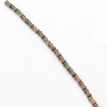 Green and red unakite stone beads in unique bone shape for DIY jewelry making - Unakite