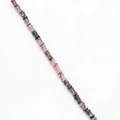 Bamboo shaped natural rhodonite stone beads with pink and black mottled textures - Rhodochrosite