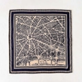 Retro silk wool blend square scarf featuring a detailed hand-drawn vintage map of Paris - Dark Blue Paris Map Square Scarf (ZY-63) / 62*62cm