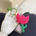 Süßer Tulpen-Schlüsselanhänger aus Stoff mit Acrylkette und Glücksbringer für Taschen - Yuanbao Kleiner Blumen Anhänger