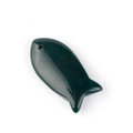 Fish-shaped pendant carved from natural bloodstone with dark green and red jasper tones - Indian Agate (1pc)
