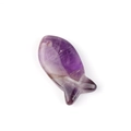 Natural amethyst fish-shaped pendant with purple gemstone texture and hanging hole - Amethyst (1pc)
