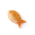 Fish-shaped yellow agate pendant with a semi-transparent finish and top drill hole - Topaz Jade (1pc)