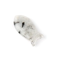 Fish-shaped pendant carved from natural white semi-precious stone with dark veins - Labradorite (1pc)