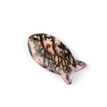 Natural rhodonite fish pendant in pale pink with black patterns for DIY jewelry - Rhodonite