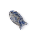 Blue natural stone fish pendant with white mottled texture for DIY jewelry making - Blue Spot Stone (Single)