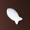 Opal fish pendant DIY jewelry accessory in semi-translucent milky white finish - Opalite (Single)