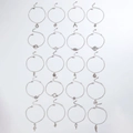 Set mit 20 silberfarbenen Fußkettchen mit Herz-, Mond- und Lebensbaum-Anhängern in Flachlage - Silber-Mix (26534-silver)
