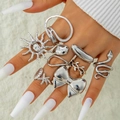 Ensemble de bagues vintage en alliage d'argent avec motifs noeud, soleil et serpent - Style Océan Argent Vintage (30580) / Argent