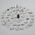 40pcs vintage silver ring set featuring snake flower elephant and gothic bohemian designs - 15-Piece Vintage Silver Set (26877-silver)