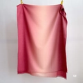 Detail of soft gradient cashmere scarf showing fuchsia to cream transition with tassels - 80*200cm / Pink Gradient