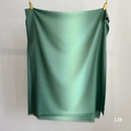 Detail of soft gradient green cashmere scarf with fine fringe edges for women - 80*200cm / Green Gradient