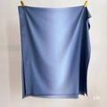 Detail of blue gradient cashmere-like scarf showing fine knit texture and fringed edges - 80*200cm / Blue Gradient