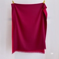 Detail of soft deep rose red pashmina shawl with fine fringe edges and tassel finish - Wine Red (SM-9)